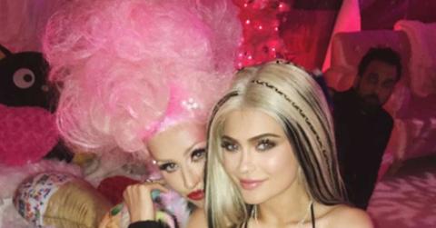 Kylie jenner christina aguilera kiss birthday party halloween costume hero