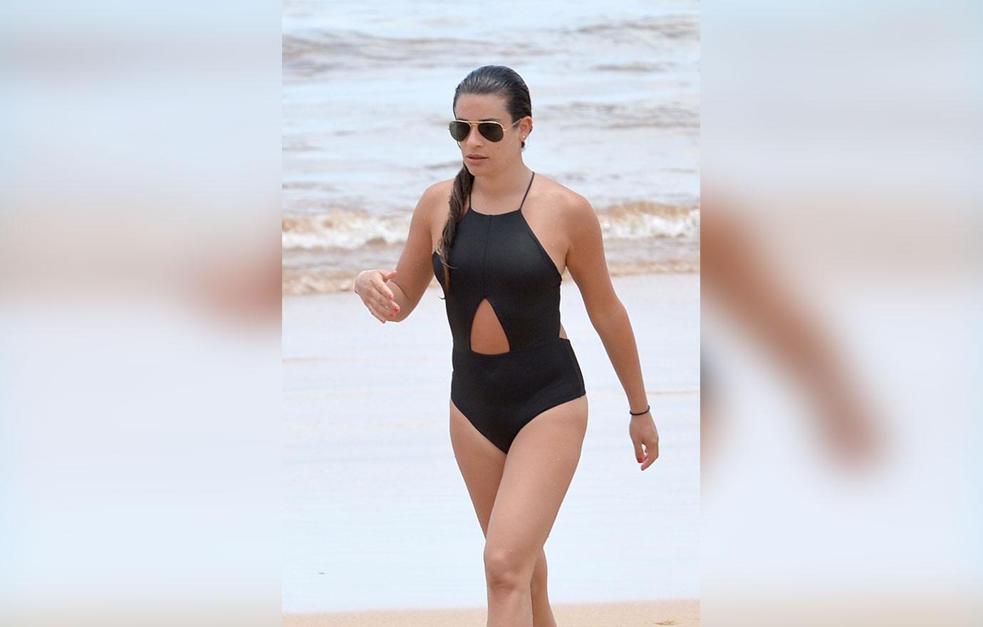 Lea Michele Bathing Suit Sexy Cutouts Photos 02