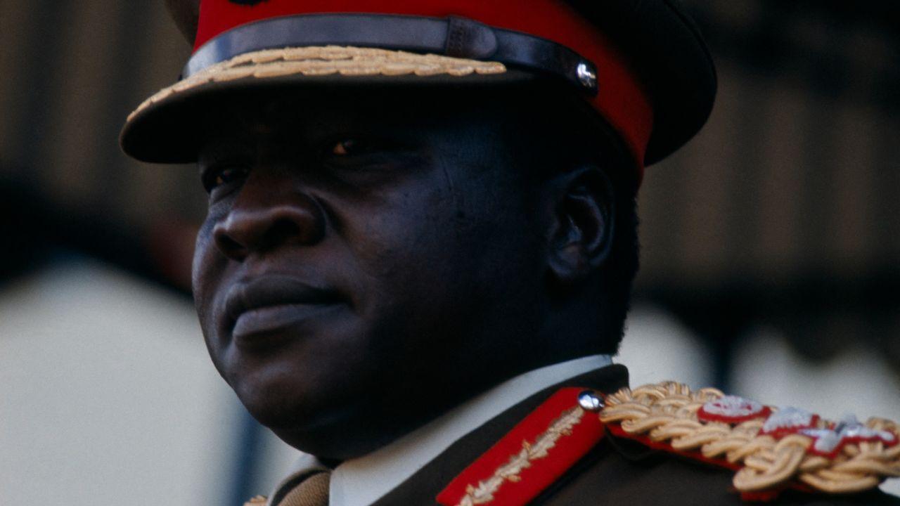 Image of Idi Amin expelled around 76,000 Asians from Uganda, expropriated their wealth, and killed an estimated 300,000 Ugandans.