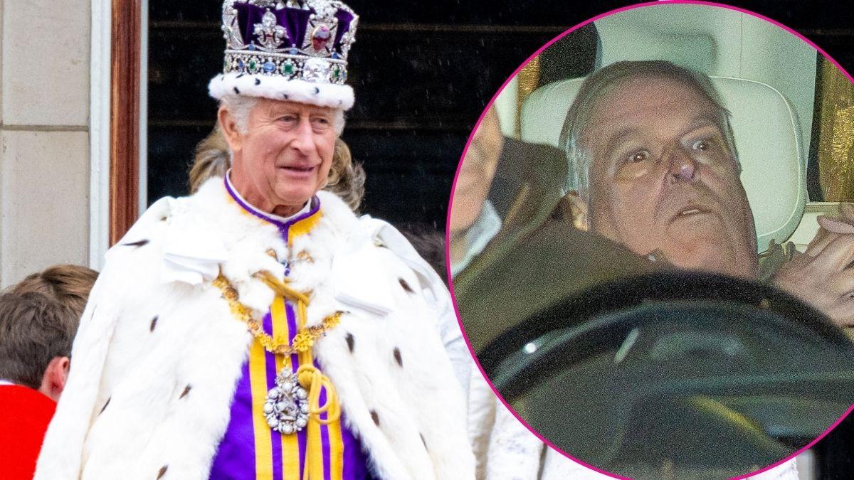 Split photo of King Charles and Ex-Prince Andrew.