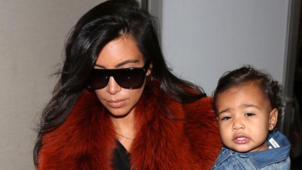 Kim Kardashian and baby North leaving LAX Airport, Kim was in a