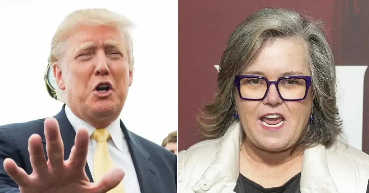 Photo of Donald Trump and picture of Rosie O'Donnell.