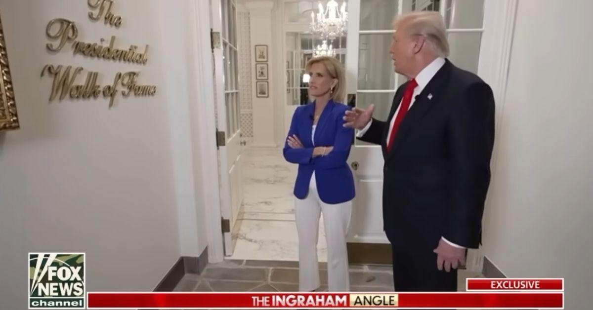 image of Donald Trump showed Laura Ingraham his new White House renovations.