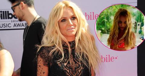 Two photos of Britney Spears
