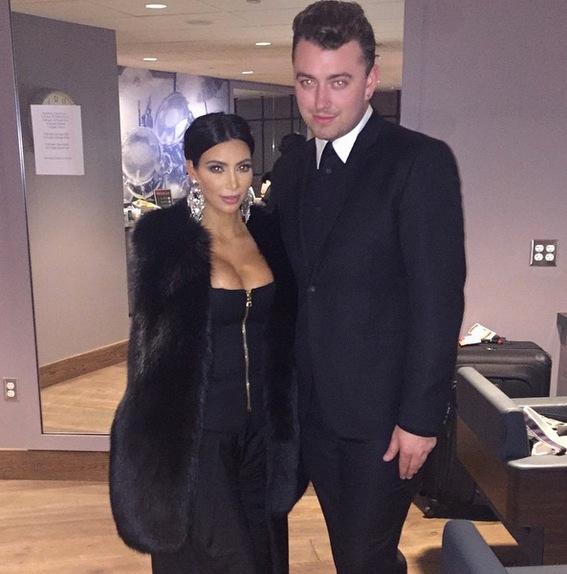 Kim kardashian sam smith concert 1