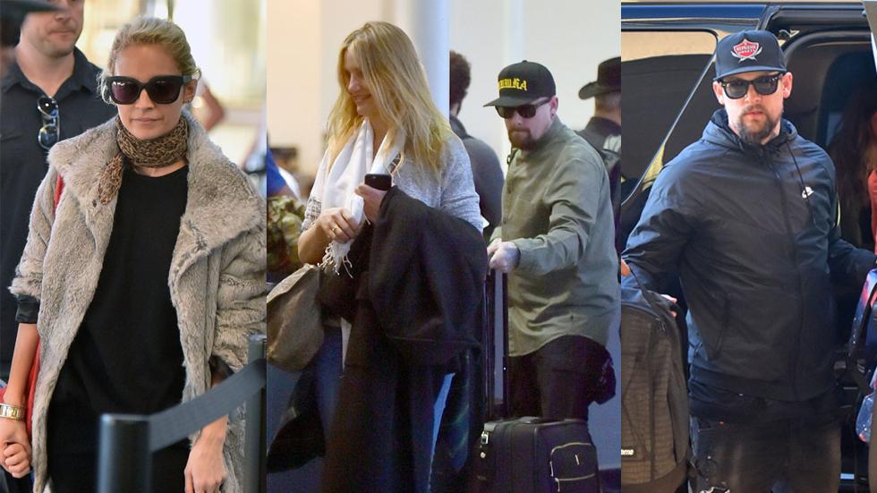 Cameron diaz benji madden joel nicole richie airport vacation couples expecting 01