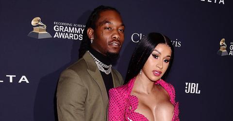 Cardi B and Offset kissing at Cardi's 28 birthday 1 month after split