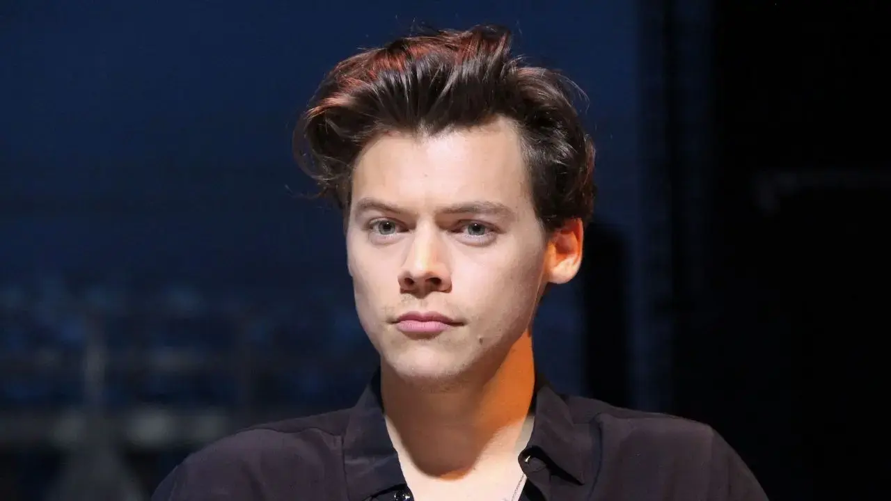 Image of The man approached Harry Styles while holding a copy of the singer's 2019 album.