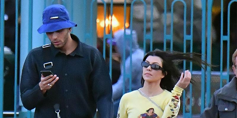 Kourtney Kardashian & Ex Younes Bendijma Travel To Disneyland