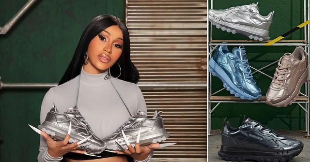 cardi b x reebok drop new metallic apparel and sneaker collection