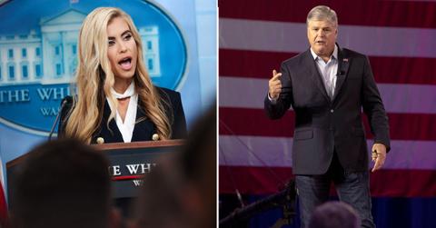 Split image of Katie Zacharia and Sean Hannity