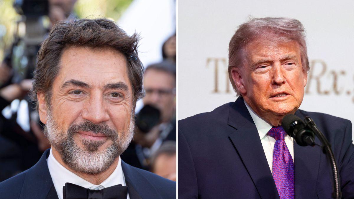 Photo of Javier Bardem and Donald Trump.