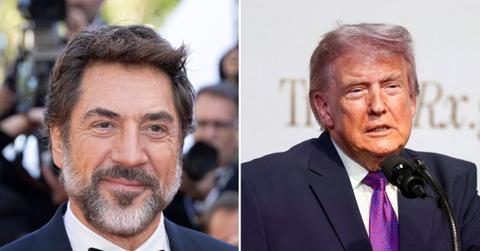 Photo of Javier Bardem and Donald Trump.