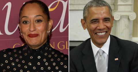 photo of Tracee Ellis Ross and Barack Obama