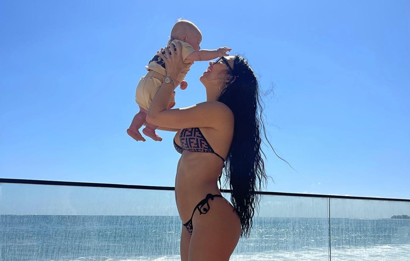 Nick Cannon's Baby Mama Bre Tiesi Posts Bikini Photos With Son