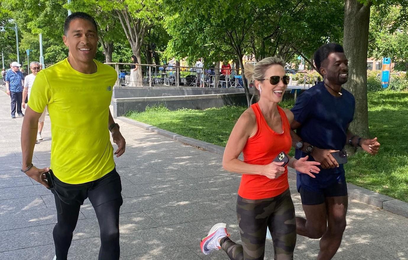 amy robach tj holmes wear sweats grocery run miami