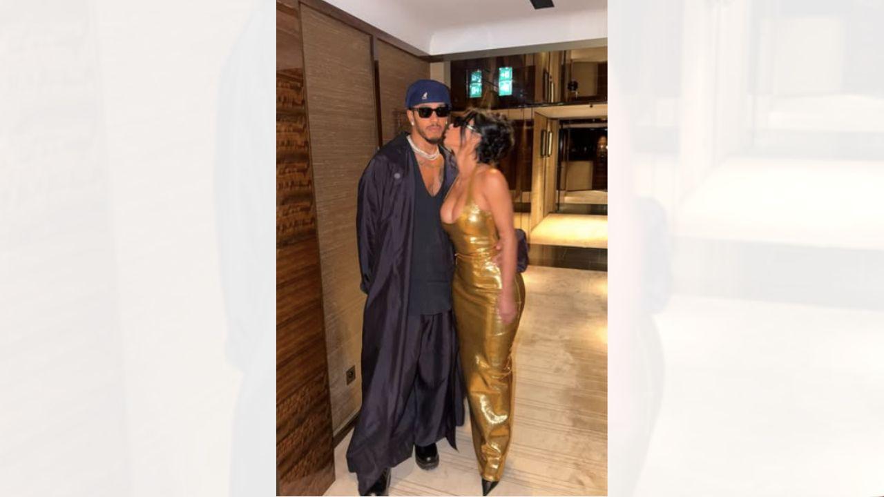 Image of Kim Kardashian and Lewis Hamilton took a trip to London.
