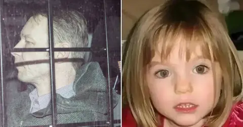 Composite photo of Madeleine McCann and Chirstian Brueckner