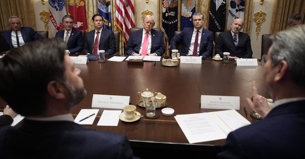 Photo of J.D. Vance sat across the table from Donald Trump when the president labeled him 'incompetent.'