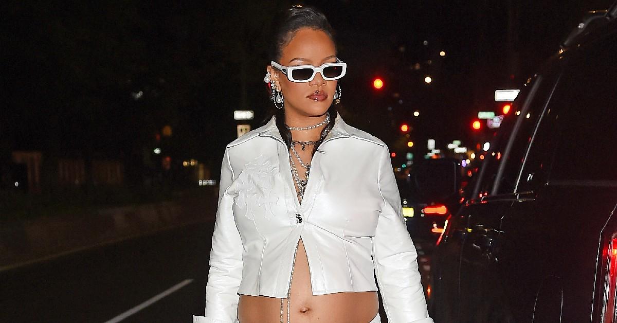 rihanna cleavage rare post birth photos sons rza riot