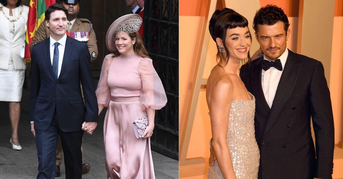 Composite Photo of Justin Trudeau and Sophie Gregoire and Katy Perry and Orlando Bloom