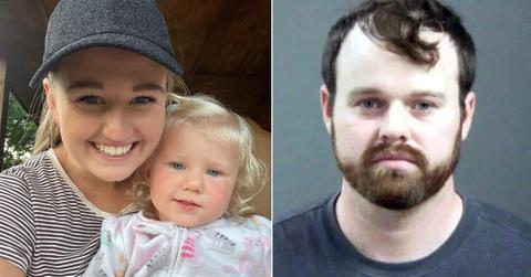 Composite photo of Kendra and Joseph Duggar and one of their kids