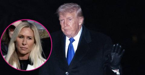 composite photo of donald trump and marjorie taylor greene