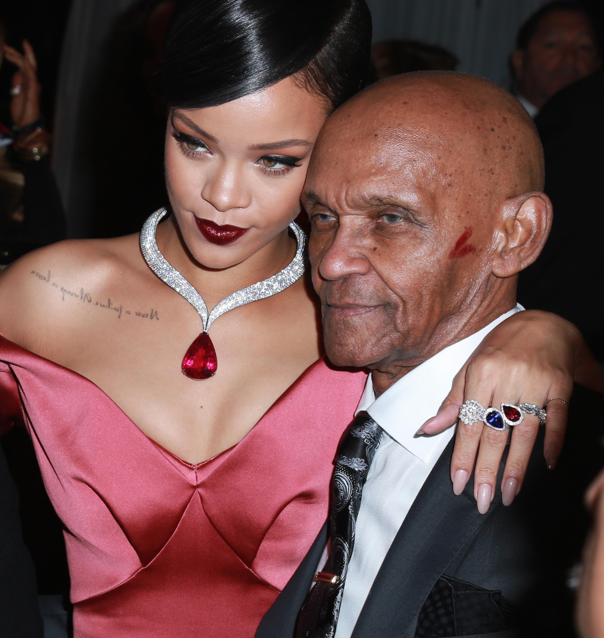 Rihanna stuns in pink satiny trumpet evening gown at her inaugural Diamond Ball