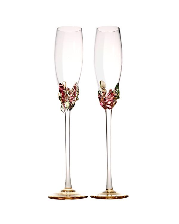 Embellished champagne glasses