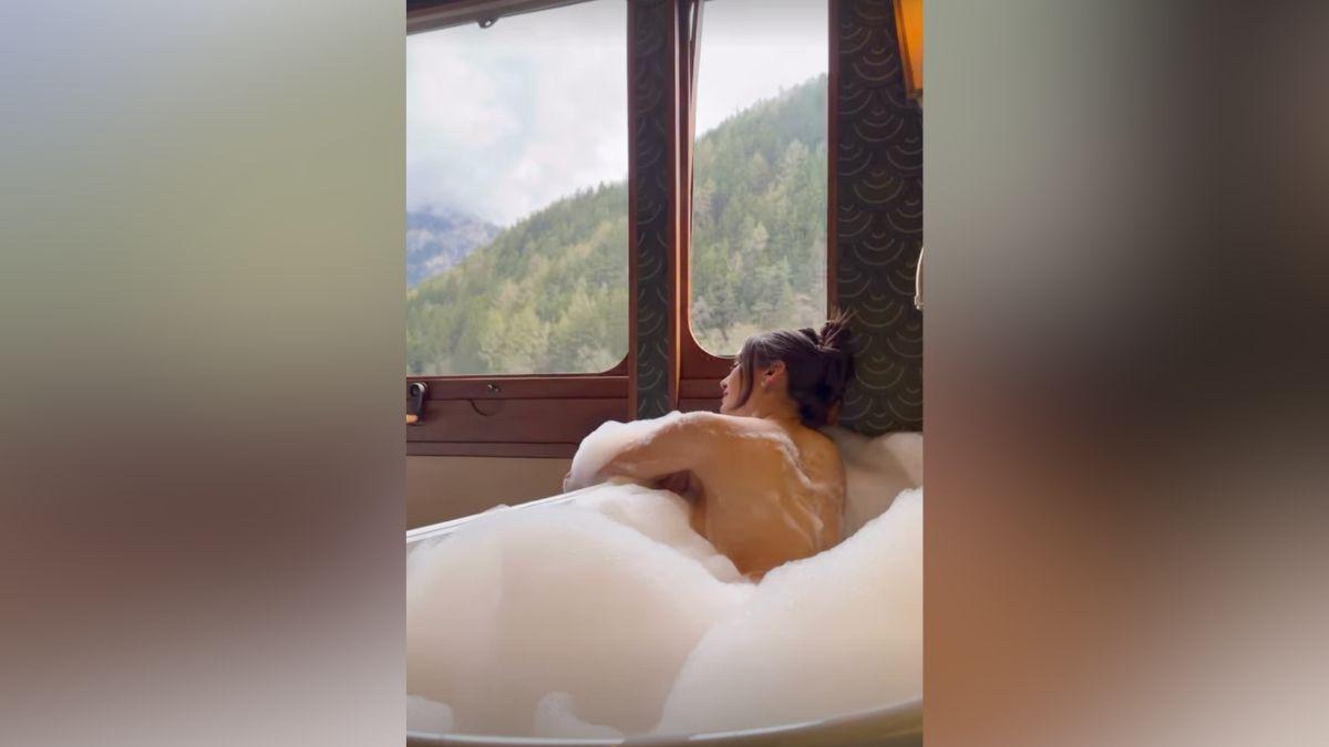 Image of Nina Dobrev is vacationing in Europe.