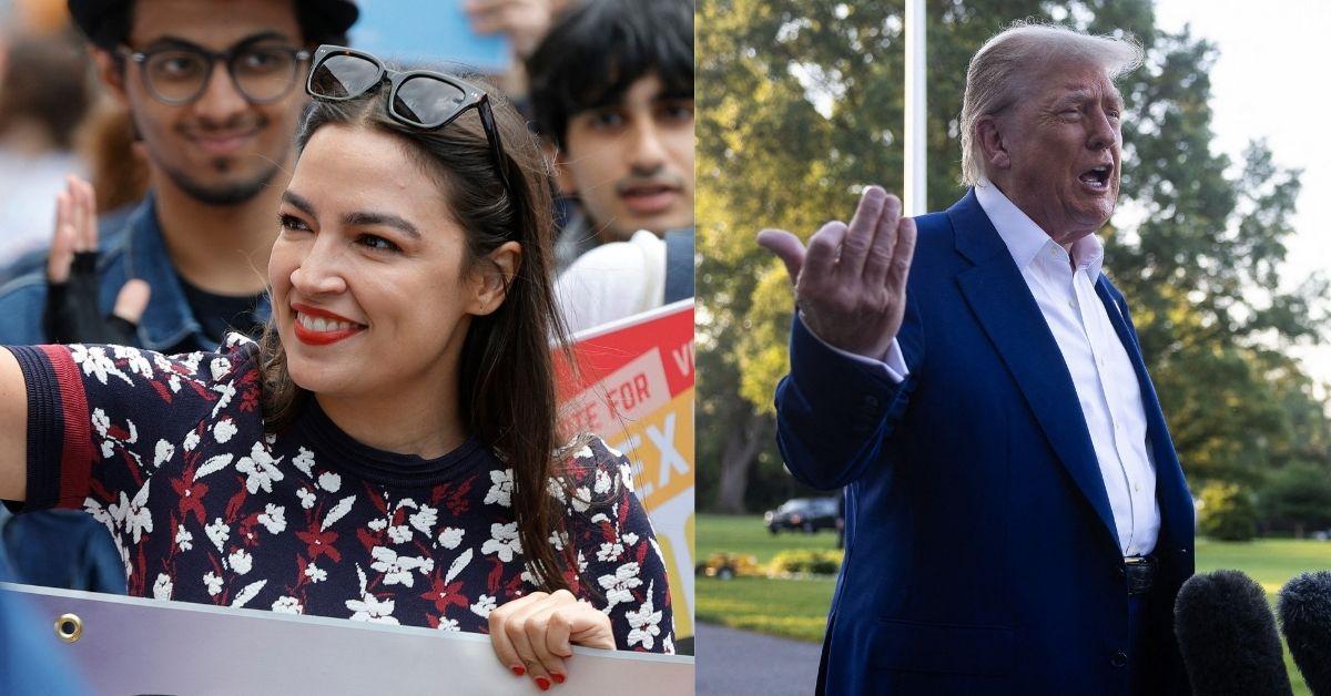 Composite Photos of Donald Trump and Alexandria Ocasio-Cortez