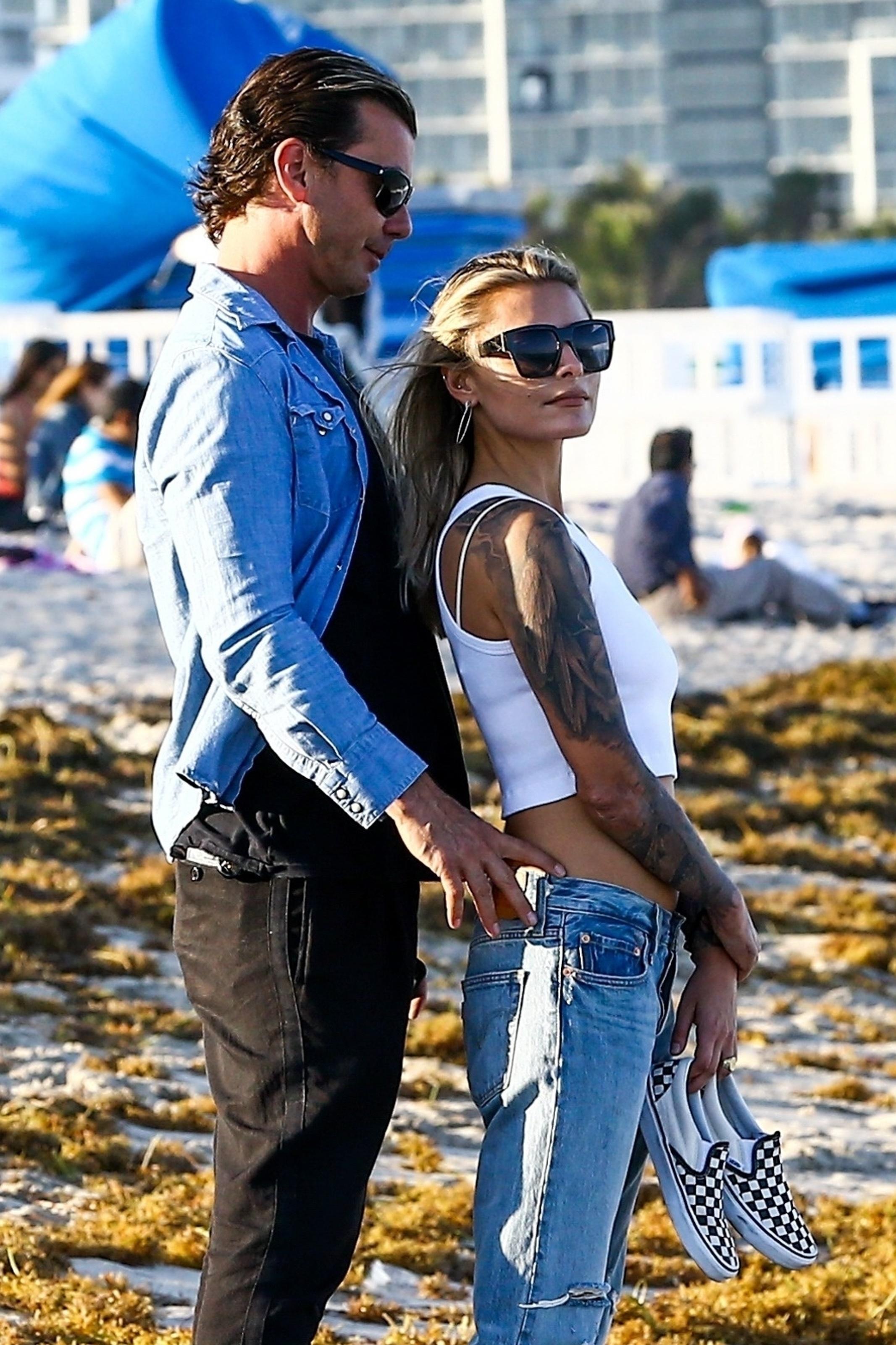 *EXCLUSIVE* Gavin Rossdale and girlfriend Sophia Thomalla pack on the PDA in Miami