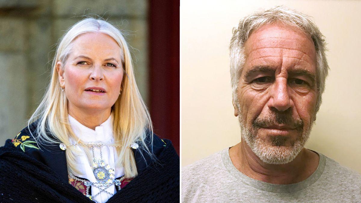 Composite photo of Crown Princess Mette-Marit and Jeffrey Epstein.