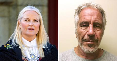 Composite photo of Crown Princess Mette-Marit and Jeffrey Epstein.
