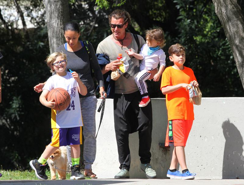 Gavin Rossdale At The Park With His Boys