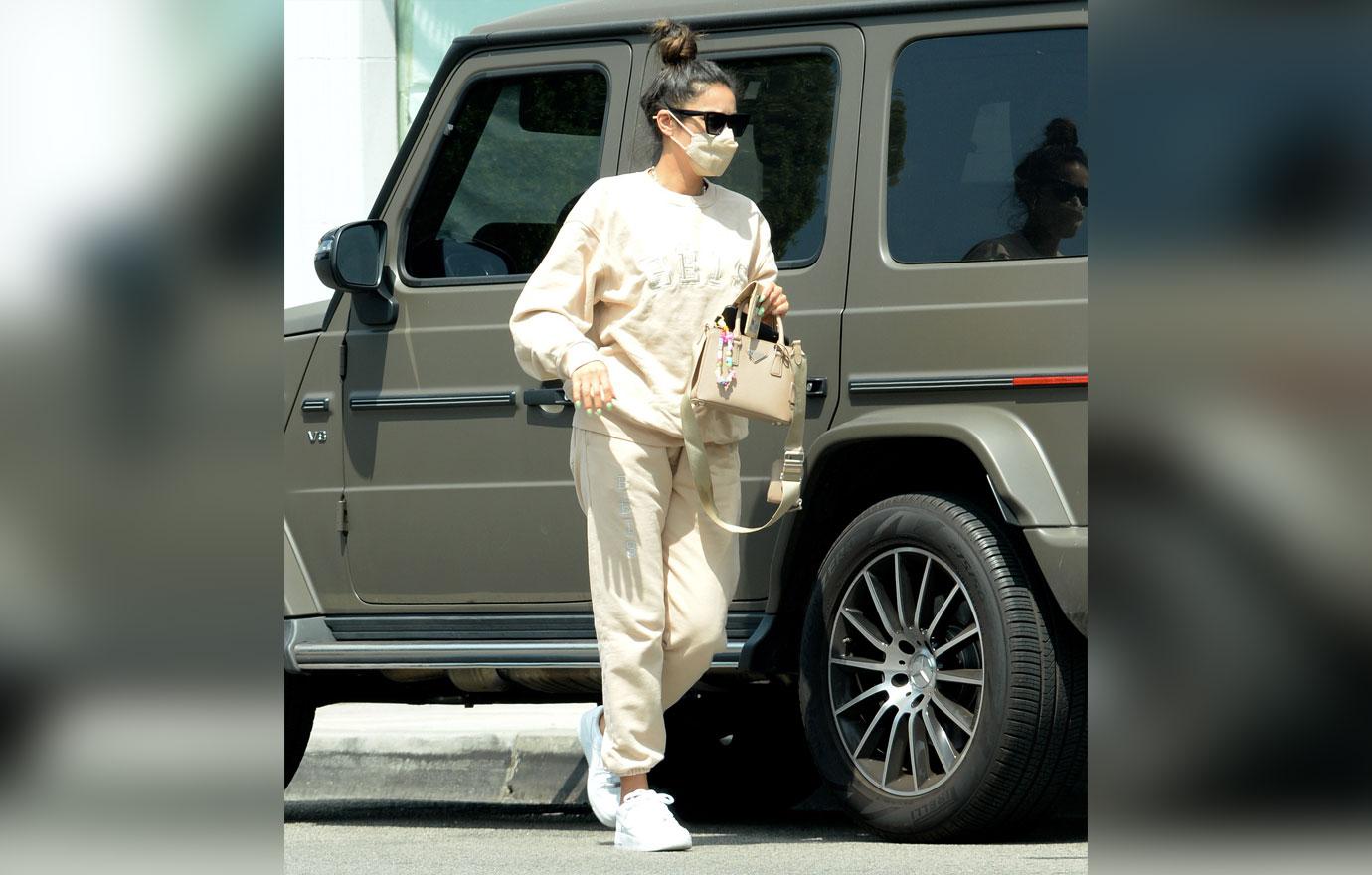 shay mitchell beis sweatsuit exclusive beige pvolve fitness