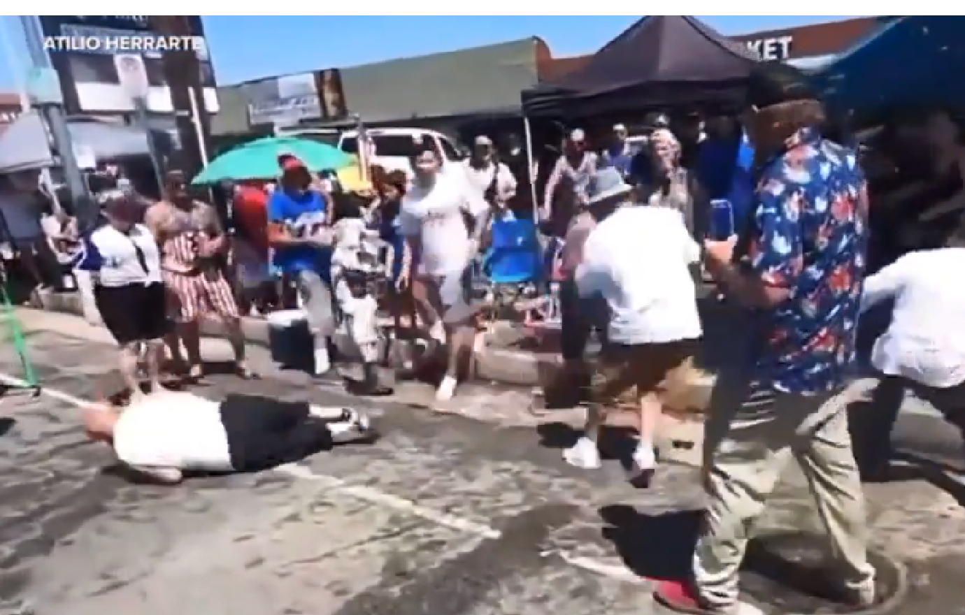 danny trejo ignites brawl th july parade la water balloon watch