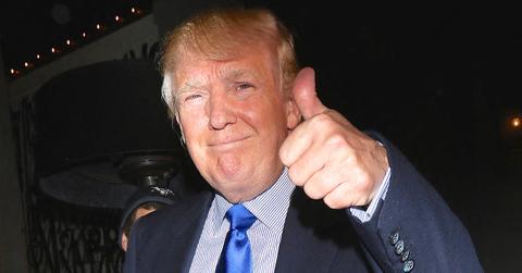 Photo of Donald Trump with his thumb up.
