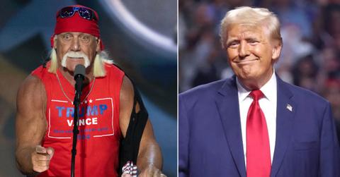Photo of Hulk Hogan; picture of Donald Trump.