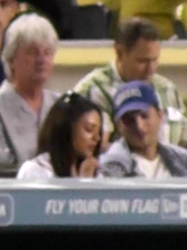 Ashton Kutcher and Mila Kunis Head to Dodgers Game for Date