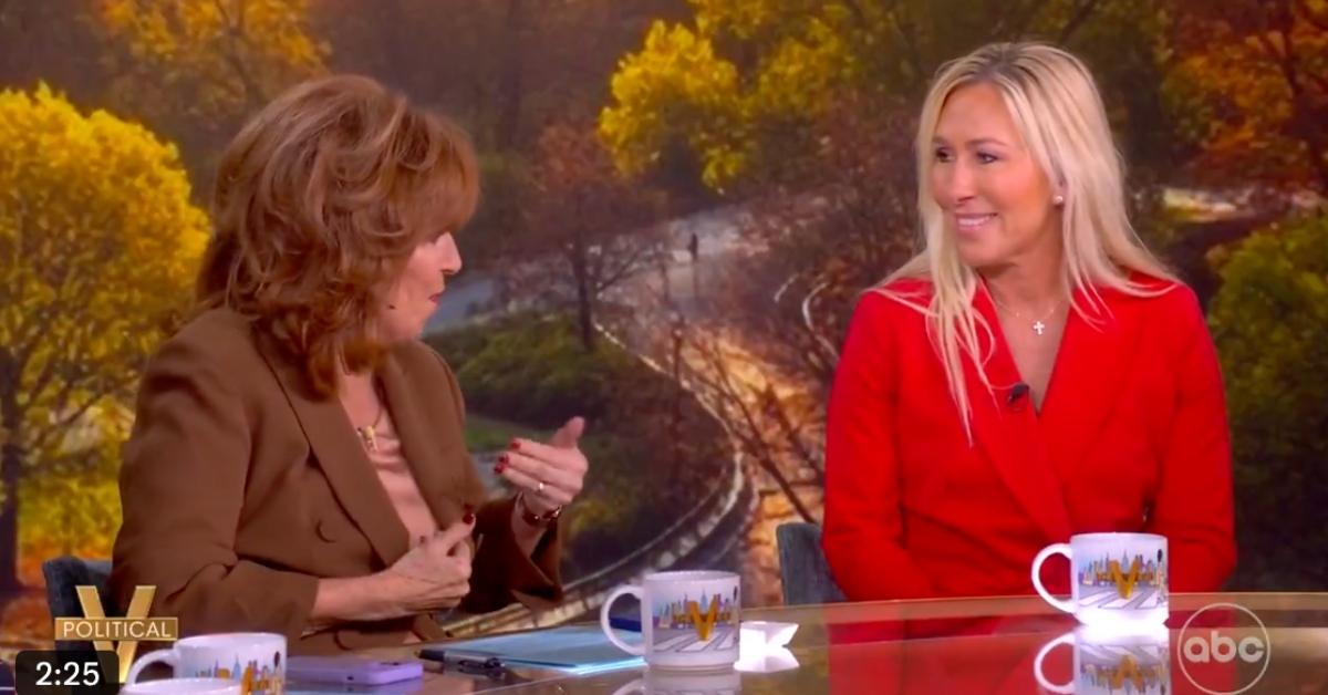 Photo of Joy Behar kicked off 'The View' by joking to Marjorie Taylor Greene, 'You're taking my job!'