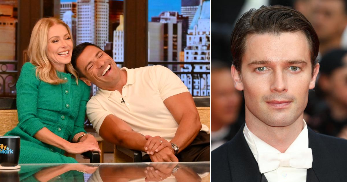 Photo of Kelly Ripa and Mark Consuelos; picture of Patrick Schwarzenegger.