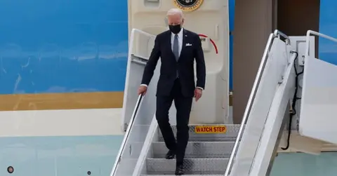 president joe biden stumbles again air force one