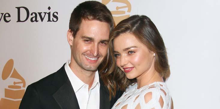 Miranda Kerr and Evan Spiegel at The 2016 Pre GRAMMY Gala Clive Davis Party in LA