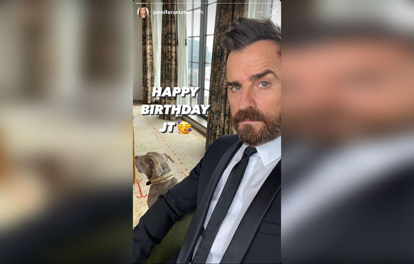 jennifer aniston shares sweet birthday tribute to ex husband justin theroux