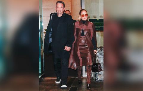 ben affleck and jennifer lopez seen holding hands while leaving the mandarin oriental hotel in nyc