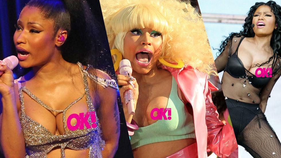 Nicki Minaj Suffers Boob Wardrobe Malfunction Nip Slip