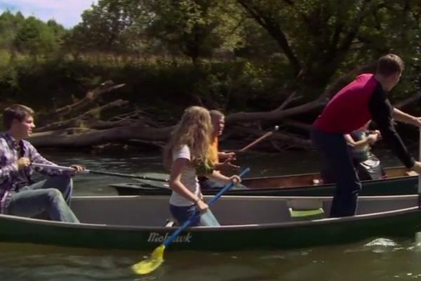 Bringing up bates canoe