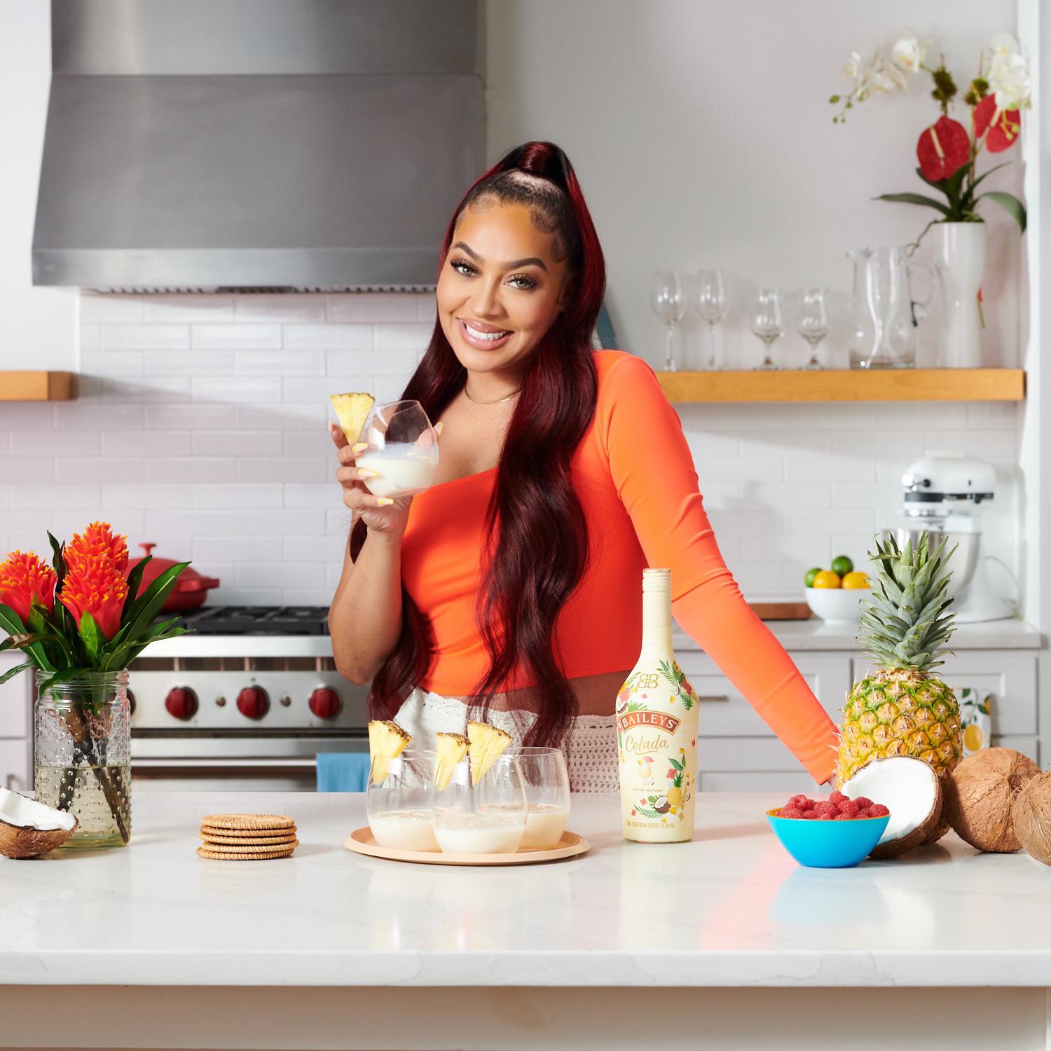 la la anthony treats herself to the new baileys colada