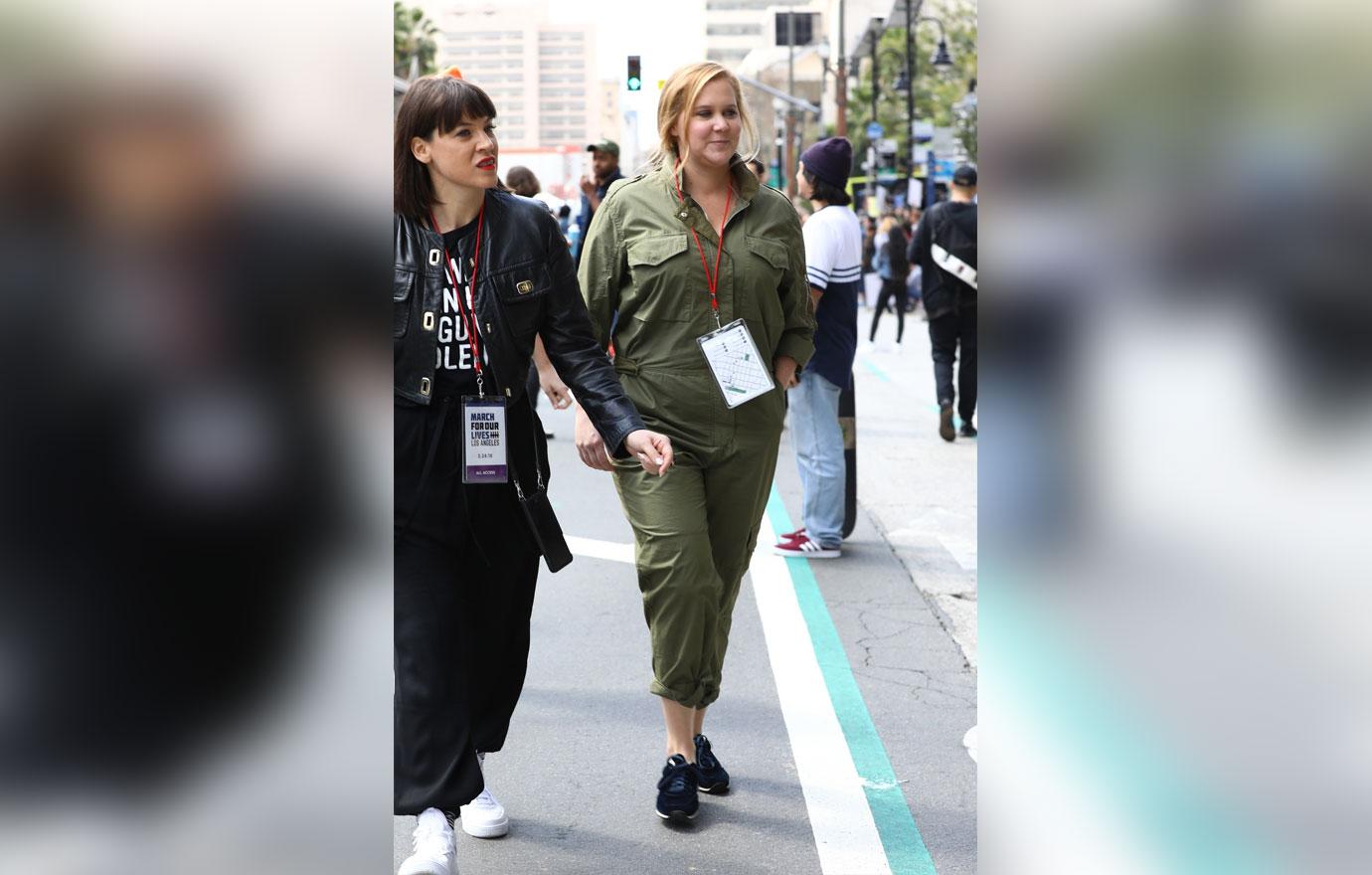 Amy Schumer marches at the anti gun “March For Our Lives” rally